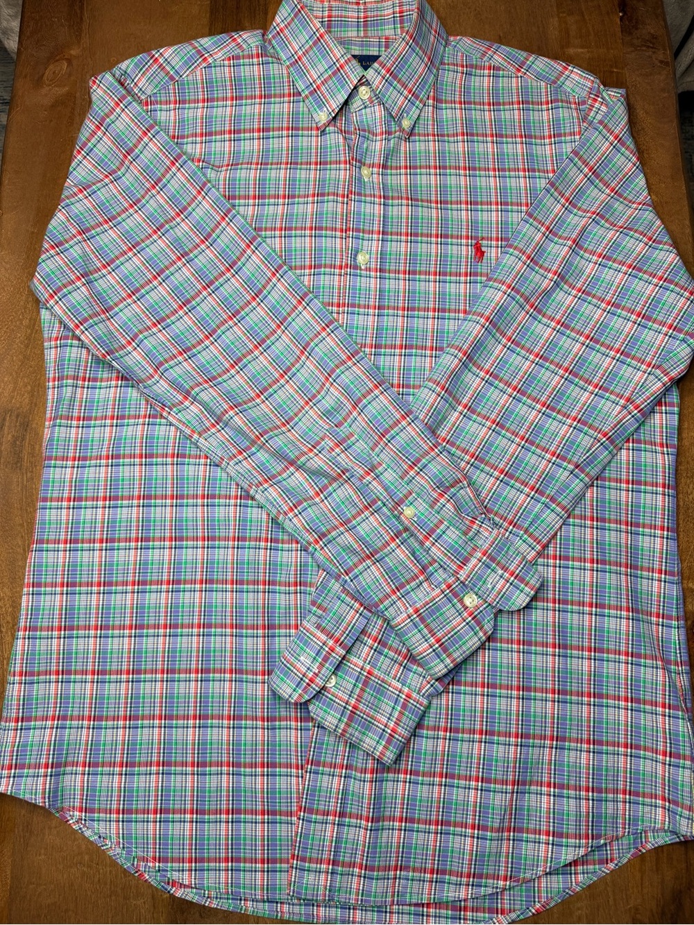 Ralph Lauren Men's Multicolor Plaid Button-Down Shirt - Red, Blue, Green